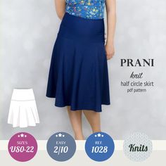 a woman in a blue top and skirt with the words prani next to it