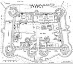 an old map of the harlech castle