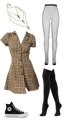 2011 Fashion Outfits, Anti Valentines Day Outfit, Cute Outfits With Fishnets, Grunge Outfits With Fishnets, Grunge Outfits With Corset, Grunge Outfits Corset, How To Style Fishnets, Grunge Outfits Plaid Skirts, Corset Top Grunge