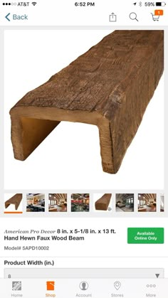 an image of a wooden beam on the app store's iphone page, which is also available for purchase