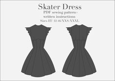 the skater dress sewing pattern is shown