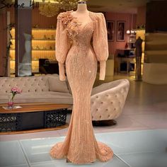 Evening Dress Long Sleeve, Arabic Party, Party Dresses Women, Evening Dress Long, Party Wear Gown, Gown Styles, Long Sleeve Evening Dresses, Mermaid Evening Dresses, Glam Dresses