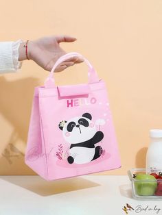 Bird in Bag - Panda Cartoon Cute Animal Decoration Insulated Lunch Bag, Handbag, Lunch Box Bag, Bento Bag for School, Work, Panda Cartoon Cute, Panda Cartoon, Bento Bag, For School, Bag For School, Bento Bags, Lunch Box Bag, Insulated Lunch Bags, Animal Decor