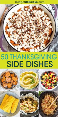 50 thanksgiving side dishes with the title overlay