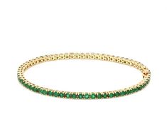 Natural emerald tennis bracelet in solid 14k 18k gold | 2.50 mm 5-6ct emerald round cut tennis bracelet chain | Green emerald bracelet goldSTONE DETAILS :✦ Gemstone: Emerald✦ Gemstone Type : Natural✦ Gemstone Size : 2.00mm / 2.50 mm✦ Gemstone Shape : Round cut✦ Number of gemstones : 64✦ Gemstone Weight : 5-6 carats✦ Gemstone Grade : AAA✦ Gemstone Color : Vivid GreenMETAL DETAILS :✦ Metal : 14K/18K Gold✦ Metal Color : Yellow / White / Rose Gold✦ Setting : Prong Setting✦ Ring Box : YesSHIPPING DET Classic Emerald Tennis Bracelet In Yellow Gold, Classic Yellow Gold Emerald Tennis Bracelet, Fine Jewelry Emerald Tennis Bracelet In Yellow Gold, Round Emerald Tennis Bracelet Gift, Gold Emerald Tennis Bracelet As A Gift, Round Emerald Tennis Bracelet As Gift, Fine Emerald Tennis Bracelet In Yellow Gold, Emerald Tennis Bracelet Gift, Green Round Tennis Bracelet With Prong Setting