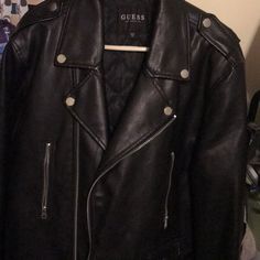 For The Mysterious Person Who Turns Heads Upon Entering A Room. Swiftly Departs As Well. Like I Said This Is Well Worn And Not In Off The Rack Shape. But Since When Is A Motorcycle Rather Jacket? Mysterious Person, Guess Leather Jacket, Hand Cuffs, The Rack, The Hand, I Said, Mens Jackets, Jackets & Coats, Leather Jacket