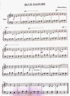 sheet music with the words blue danube