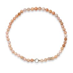 Our new diamond and pink opal necklace is handcrafted in 14K & 18K yellow, rose, or white gold and perfect to hold any charm. A beautiful length necklace with timeless appeal that can be worn anywhere. It makes the perfect gift for yourself or someone you love. Complete customization of length and amount of roundels is available. 14K & 18K gold Pink opals 2, 6mm Ronundels, 12 diamonds, .06 cts round diamonds Clasp not included, you choose your clasp. 16.5-17 inches, or you can customize the length Available in Yellow Gold, Rose Gold and White Gold Complete customization available Made with love in Los Angeles Complimentary gift wrapping provided Single Strand Pink Opal Necklace With Round Beads, Elegant Pink Opal Round Necklace, Elegant Rose Gold Necklaces With Gemstone Beads, Elegant Pink Opal Yellow Gold Jewelry, Elegant Rose Gold Jewelry With Gemstone Beads, Elegant Pink Opal Gemstone Necklace, Elegant Round Pink Opal Jewelry, Elegant Pink Opal Jewelry With Natural Stones, Pink Opal Gemstone Necklace