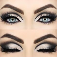 Maquillage Goth, Eye Makeup Cut Crease, Smokey Eye Makeup Look, Cut Crease Eyeshadow, Cut Crease Eye, White Eyeshadow, Eye Makeup Looks, Cut Crease Makeup, Eye Makeup Steps