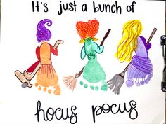 a drawing of three girls with brooms and the words it's just a bunch of hockie ponies