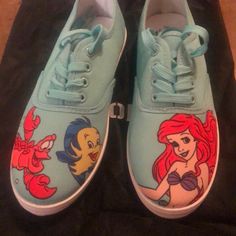 Nwot Disney's The Little Mermaid Canvas Sneakers. Never Worn. Says Size 9, But Measures 10.75 Length On Sole, Fits More Like 9.5/10 Mermaid Canvas, Disney Shoes, Canvas Sneakers, Little Mermaid, The Little Mermaid, Womens Shoes Sneakers, Mermaid, Shoes Sneakers, Product Description