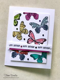 a birthday card with butterflies on it