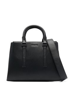 black raised logo detail two top handles top zip fastening partitioned compartment adjustable detachable shoulder strap Calvin Klein Tote Bag, Logo Items, Textured Design, Black Tote Bag, Curator Style, Kate Spade Top Handle Bag, Calvin Klein, Top Handle Bag, Shoulder Strap