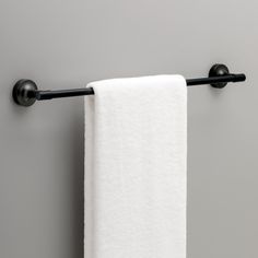 The Franklin Brass Voisin Collection has a soft modern beauty with elegant curves and congruous lines. The Voisin Collection is ideal for outfitting your bath on a budget while maintaining a refined look and feel. The details really get noticed with this comprehensive 4-piece set featuring a towel bar, toilet paper holder, towel ring, and towel hook. With inspired designs and rich finishes, you will be enjoying this upgrade for years to come. Franklin Brass 4-Piece Voisin Matte Black Decorative Bathroom Hardware Set with Towel Bar, Toilet Paper Holder, Towel Ring and Robe Hook | VOI64-MB-VK Bronze Toilet Paper Holder, Rubbed Bronze Bathroom, Bar Toilet, Oil Rubbed Bronze Bathroom, Towel Holders, Bar Black, Bathroom Hardware Set, Guest Bathrooms, Bath Accessories Set