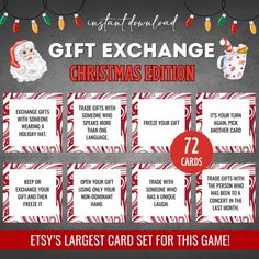 the printable christmas gift exchange is on sale