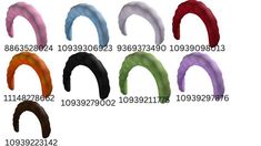 several different colors of hair on a white background with numbers in the bottom right corner