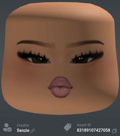 an animated woman's face with long eyelashes