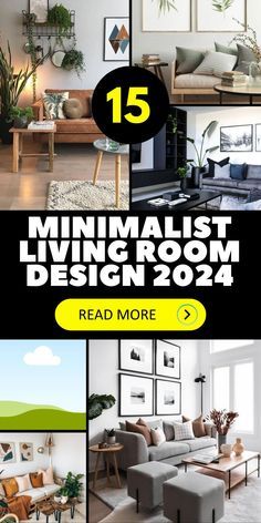 the front cover of minimalist living room design 2012, with images of couches and tables