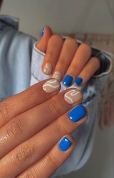 Short Nails Minimalist Design, Summer Beach Nail Designs Simple, Summer Easy Nail Designs, Really Short Nails Ideas Gel, No Tip Nails, Funky Nail Inspo Short, Easy Gel Nail Designs For Short Nails, Simple Nails For Work, Cute Minimalist Nails Short