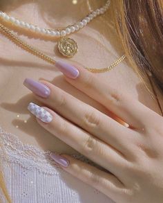 Pastel Purple Nail Ideas, Nail Art Pastel Colors, Lilac Nail Ideas, Pastel Purple Nails, Blush Nails, Pretty Gel Nails, Soft Nails, Acrylic Nails Coffin Short