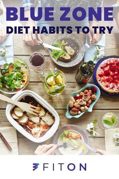 blue zone diet habitts to try on the table with people eating food and drinking wine