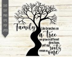 family like branches on a tree we grow in different directions yet out, not one