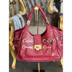 Jimmy Choo Red Leather Ramona Handbag. Gold Tone Hardware With Python Trim. Excellent Condition! Jimmy Choo Bags, Jimmy Choo Bag, Python, Jimmy Choo, Red Leather, Shoulder Bags, Gold Tones, Bag Lady, Trim