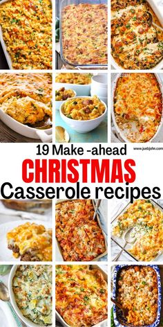 christmas casserole recipe collage with text overlay