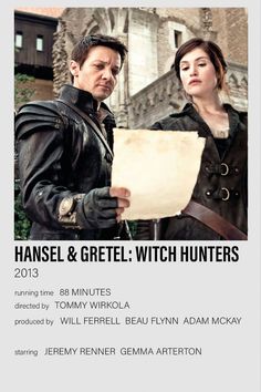 the poster for hansel and gretel - witch hunters, starring as two actors