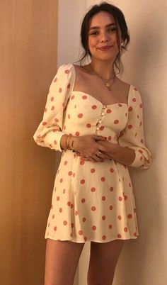 Rok Mini, Unique Outfits, Outfit Idea, Polka Dot Dress, Dot Dress