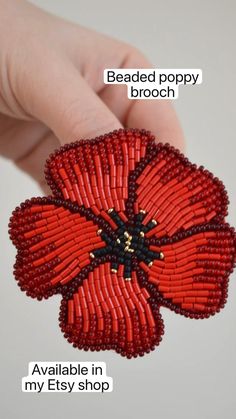 the beaded poppy brooch is available in my etsy shop