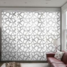 This panel track is easy 2-way installation and fast to add alluring style and refined touch to your window treatment and home decor. Hart & Harlow 4-Panel Single Rail Panel Track 48-88-in W 0.2-in Slat Width 23.5-in x 116-in Cordless Lattice Aluminum Light Filtering Vertical Blinds Room Divider Blinds, Lattice Fabric, Panel Track Blinds, Panel Blinds, Light Filtering Shades, Slider Design, Fabric Light, Vertical Blinds, Shades Blinds