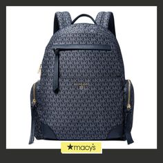 in stock Luxury Michael Kors Backpack, Luxury Michael Kors Standard Backpack, Luxury Michael Kors Backpack With Zipper Closure, Modern Michael Kors Backpack, Michael Kors Backpack, Large Backpack, Backpack Straps, Nylon Bag, How To Look Classy