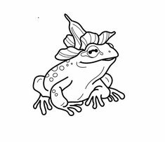 a frog with leaves on its head