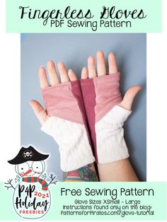 the fingerless gloves sewing pattern is shown