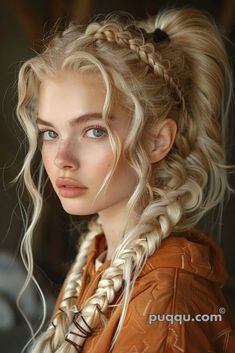 Viking Hair, Long Layered Haircuts, Natural Curls Hairstyles, Face Reference, Platinum Blonde Hair, Fish Tail Braid, Braids For Short Hair, Short Hairstyles For Women, Layered Haircuts