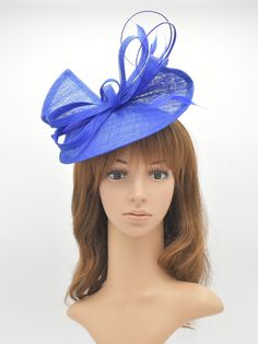 "✿*. About Shipping.*✿ All the hats will be shipped out from Rockville, MD 20854 via FedEx/UPS GROUND (1~7 business days) or USPS Priority mail (2-4 business days) if their shipping fee is much the same. The overnight and other shipping service are also available. Please contact me first if you want it, I will check the price and delivery time for you. Pick up is available! If you are very urgent, please order your hats early and save money! Key Features: High Quality 100% 3 Layers Sinamay base Royal Blue Adjustable Fascinator For Wedding, Royal Blue Wedding Fascinator, Adjustable Royal Blue Mini Hat For Party, Royal Blue Fitted Fascinator For Wedding, Fitted Royal Blue Mini Hat For Wedding, Blue Structured Mini Hat For Wedding, Easter Tea Party, Kentucky Derby Wedding, Derby Wedding