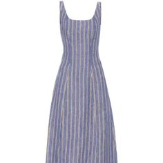 Striped Sleeveless Tie-Back Linen Dress In Blue Material: 100% Linen~Lining: 100% Silk. New. No Tags. Never Worn. Usa 6. Uk 42. Dress In, Gabriela Hearst, Linen Dress, Tie Backs, Tie Back, Color Blue, Midi Dress, Size 6, Silk