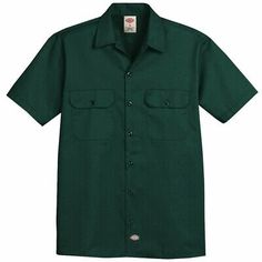 Dickies Men's Size S-2XL 3XL 4XL 5XL Short Sleeve Work Shirt Shop Mechanics 1574 | eBay Classic Green Shirt With Pockets, Green Cotton T-shirt With Buttons, Classic Green Cotton Camp Shirt, Green Cotton Short Sleeve Shirt With Buttons, Alternative Apparel, Work Shirt, Alternative Outfits, Work Shirts, Work Pants