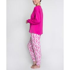 Can't wait to get home so you can get into your pajamas? We got you. Our super soft and comfy women's pajamas are made for those of us who prefer loungewear to actual clothes. Our women's sleepwear is ready for catching some zzz's or catching up on your favorite series. This pajama set features a winter classic Hanes print knitted rib top and joggers pants . Incredible Comfort! Designed using non-irritating knitted fabric, these feel sensationally soft on the skin and make the perfect loungewear Comfortable Pink Sleepwear For Lounging, Comfortable Pink Lounging Sleepwear, Super Soft Comfortable Sleepwear For Pajama Party, Comfortable Super Soft Sleepwear For Pajama Party, Super Soft Comfy Sleepwear For Relaxation, Comfy Super Soft Sleepwear For Relaxation, Super Soft Pink Sleepwear For Loungewear, Comfortable Pink Sleepwear For Loungewear, Comfortable Pink Sleepwear