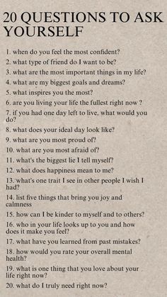 Questions For Yourself Journal, Question To Myself, Positive Mindset Journal Prompts, Questions To Ask Myself Journal, Healing Questions Journal, Questions To Call Yourself Out On, Journal Prompts For Growth Mindset, One Question A Day Journal, Daily Questions For Journal