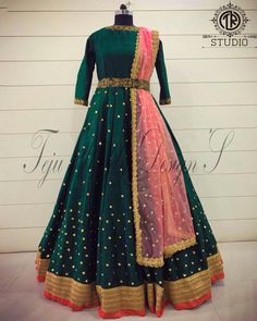 Dress for bubby Frocks And Gowns, Designer Anarkali Dresses, Lehenga Saree Design, Gown Party Wear, Lehnga Dress, Abandoned Castles, Long Gown Dress, Half Saree Designs, Long Dress Design