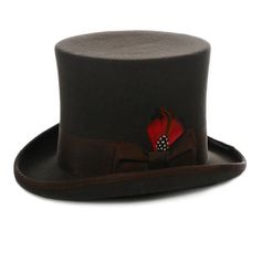 100% Wool Felt Reinforced Brim & Crown for ultimate longevity Grosgrain Ribbon Crown: 7 inches high Brim: 2 inches Ribbon Crown, Tall Hat, Prom Tuxedo, Victorian Hats, Steampunk Hat, Mens Hat, Wool Top, Purple Top, Men Vintage