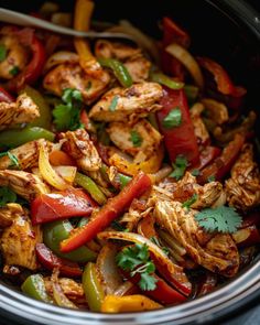 the food is prepared and ready to be cooked in the crock pot for consumption