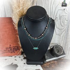 Western Necklace | Punchy Cactus | Western Boutique | Western Layered Necklace | Patina Necklace | NFR | Rodeo | Nfr Rodeo, Cactus Western, Western Necklace, Western Necklaces, Western Boutique, Trending Necklaces, South Texas, Jewelry Turquoise, Western Jewelry