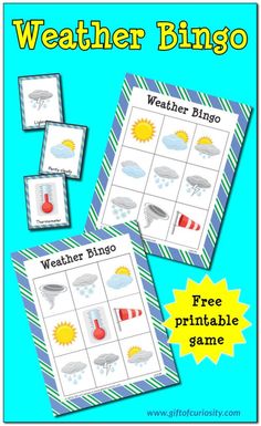 weather bingo game for kids to play with their own name and pictures on the board