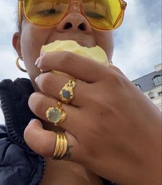 golden rings with stones birthstone rings gold aesthetic #goldjewelry #goldenrings #goldrings #ring #ringstack #birthstone #birthstonejewelry Golden Rings, Twenty Twenty, Birthstone Rings, Beachy Vibes, Gold Aesthetic, Stil Inspiration, Rings Gold