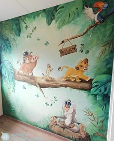 Disney Wall Murals, Nursery Wall Painting, Disney Bedrooms, Deco Jungle, Nursery Mural, Room Wall Painting, Kids Room Wall Decals, Baby Boy Room Decor, Nursery Room Boy