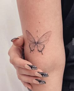 Small Girly Tattoos, Small Butterfly Tattoo, Butterfly Tattoos For Women, Small Butterfly, Arm Tattoos For Women