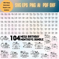 the mega birthday bundle includes 10 font styles